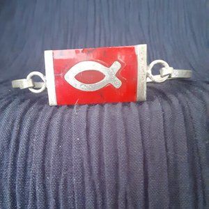 enamel Christian fish bracelet